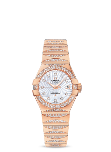 Omega Constellation Co-Axial 27 Polished Red Gold / Waxing Moon Snow / MOP Supernova